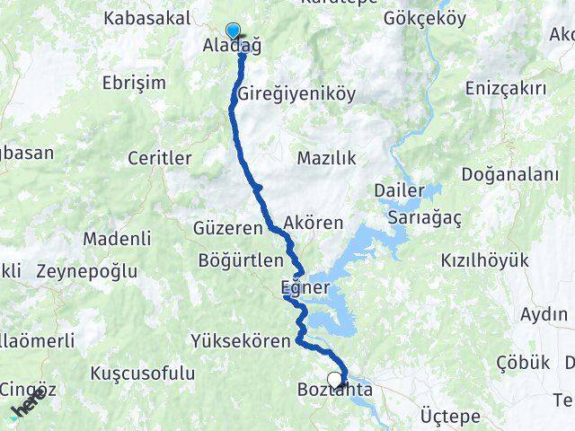 Adana Aladağ Boztahta Aladağ Arası Kaç Km - Yol Haritası