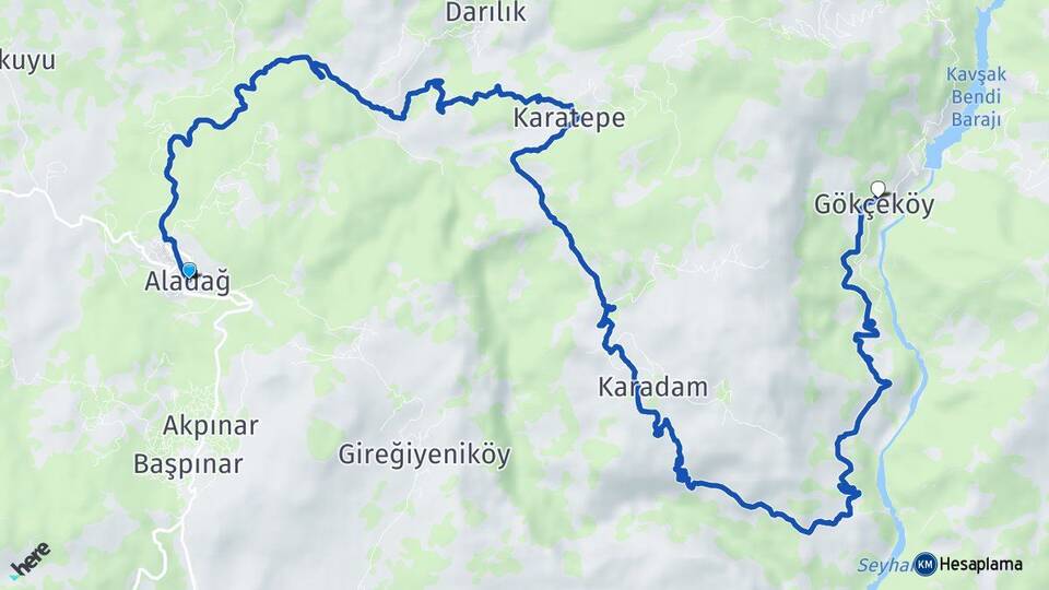 Adana Aladağ Gökçeköy Aladağ Arası Kaç Km - Yol Haritası