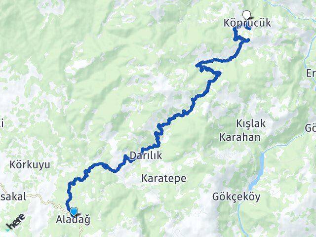 Adana Aladağ Köprücük Aladağ Arası Kaç Km - Yol Haritası