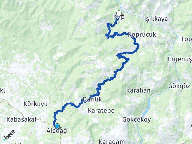 Adana Aladağ Küp Aladağ Arası Kaç Km - Yol Haritası
