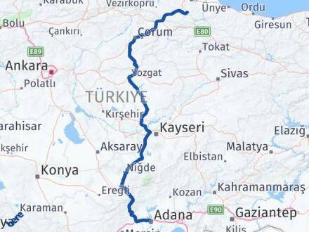 Adana Asarcık Samsun Arası Kaç Km - Yol Haritası