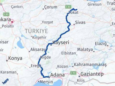 Adana Başçiftlik Tokat Arası Kaç Km - Yol Haritası