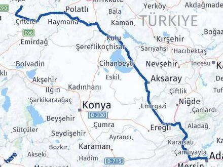 Adana Beylikova Eskişehir Arası Kaç Km - Yol Haritası