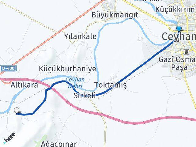 Adana Ceyhan Çokçapınar Ceyhan Arası Kaç Km - Yol Haritası