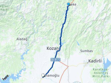 Adana Feke İmamoğlu Arası Kaç Km - Yol Haritası