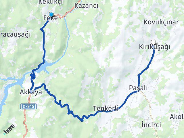 Adana Feke Kırıkuşağı Feke Arası Kaç Km - Yol Haritası