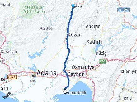 Adana Feke Yumurtalık Arası Kaç Km - Yol Haritası