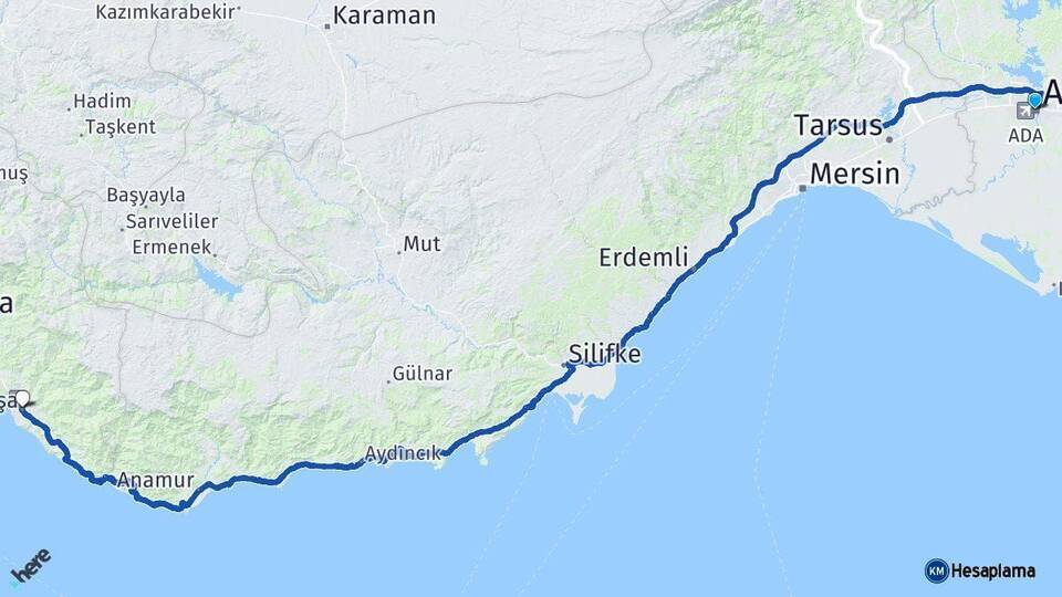 Adana Gazipaşa Antalya Arası Kaç Km - Yol Haritası