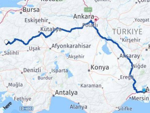 Adana Gördes Manisa Arası Kaç Km - Yol Haritası