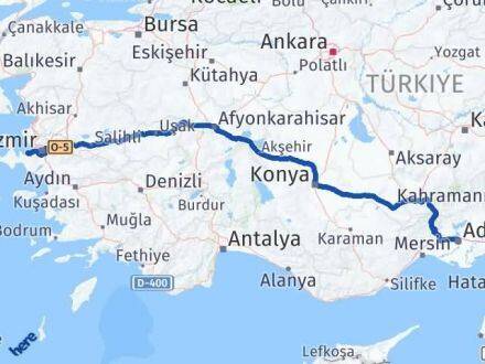 Adana Güzelbahçe İzmir Arası Kaç Km - Yol Haritası