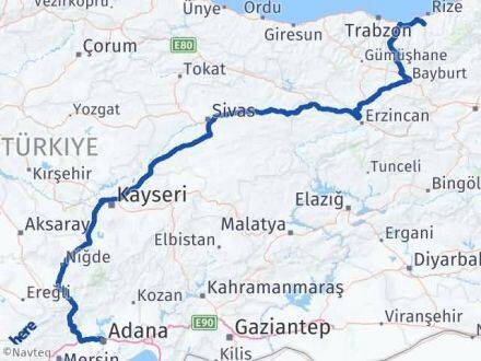 Adana Kalkandere Rize Arası Kaç Km - Yol Haritası