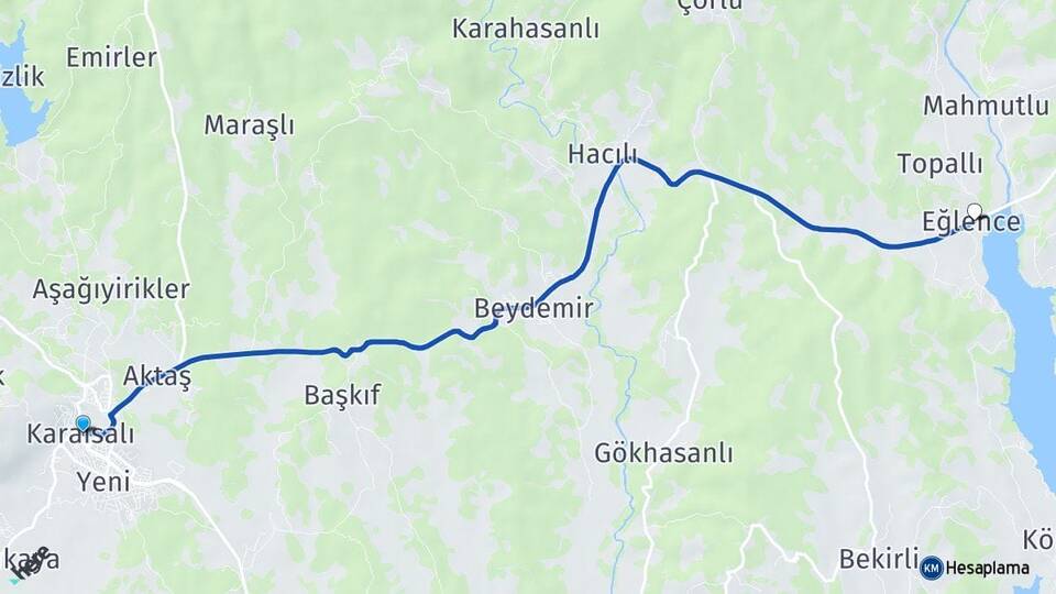 Adana Karaisalı Eğlence Karaisalı Arası Kaç Km - Yol Haritası
