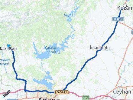 Adana Karaisalı Kozan Arası Kaç Km - Yol Haritası