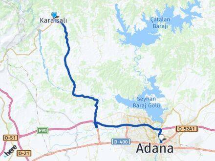 Adana Karaisalı Yüreğir Arası Kaç Km - Yol Haritası