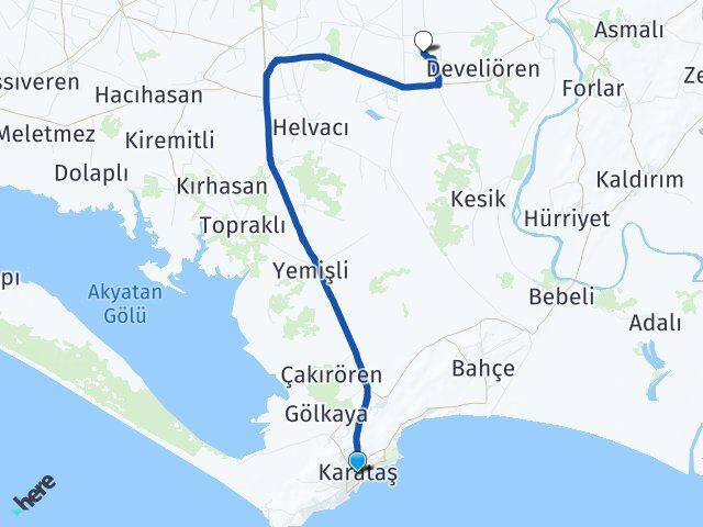 Adana Karataş Çağşırlı Karataş Arası Kaç Km - Yol Haritası