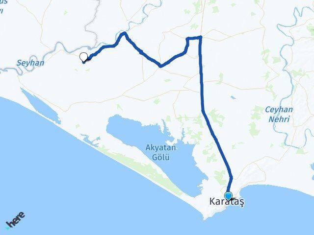 Adana Karataş Damlapınar Karataş Arası Kaç Km - Yol Haritası