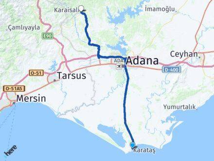 Adana Karataş Karaisalı Arası Kaç Km - Yol Haritası