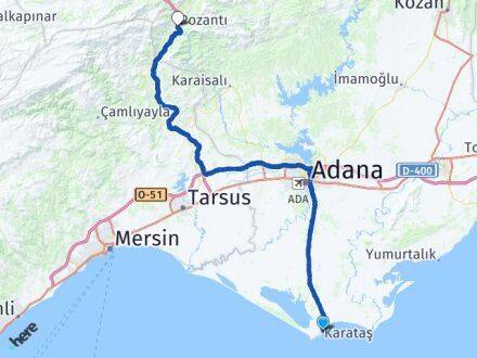 Adana Karataş Pozantı Arası Kaç Km - Yol Haritası