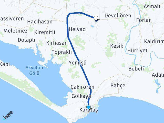 Adana Karataş Sirkenli Karataş Arası Kaç Km - Yol Haritası