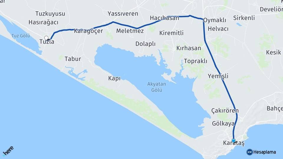 Adana Karataş Tuzla Karataş Arası Kaç Km - Yol Haritası
