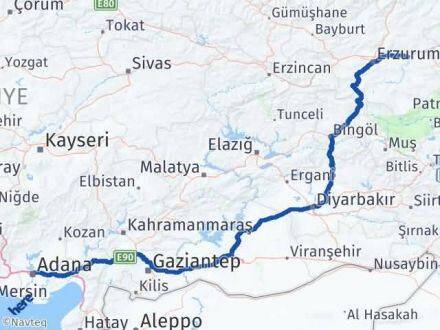 Adana Köprüköy Erzurum Arası Kaç Km - Yol Haritası