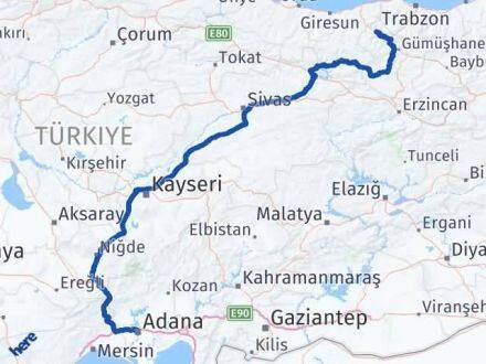 Adana Kürtün Gümüşhane Arası Kaç Km - Yol Haritası