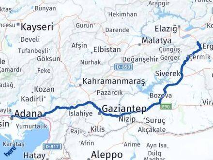 Adana Maden Elazığ Arası Kaç Km - Yol Haritası