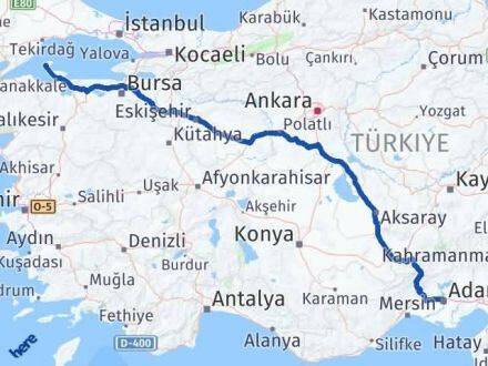 Adana Marmara Balıkesir Arası Kaç Km - Yol Haritası