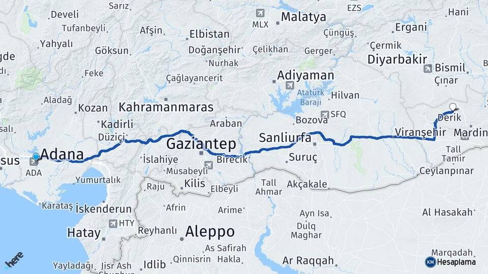 Adana Mazıdağı Mardin Arası Kaç Km - Yol Haritası