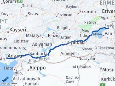 Adana Muradiye Van Arası Kaç Km - Yol Haritası