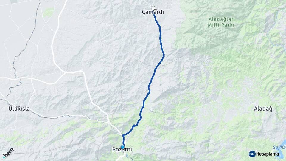 Adana Pozantı Çamardı Niğde Arası Kaç Km - Yol Haritası