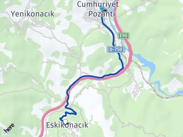 Adana Pozantı Eskikonacık Pozantı Arası Kaç Km - Yol Haritası