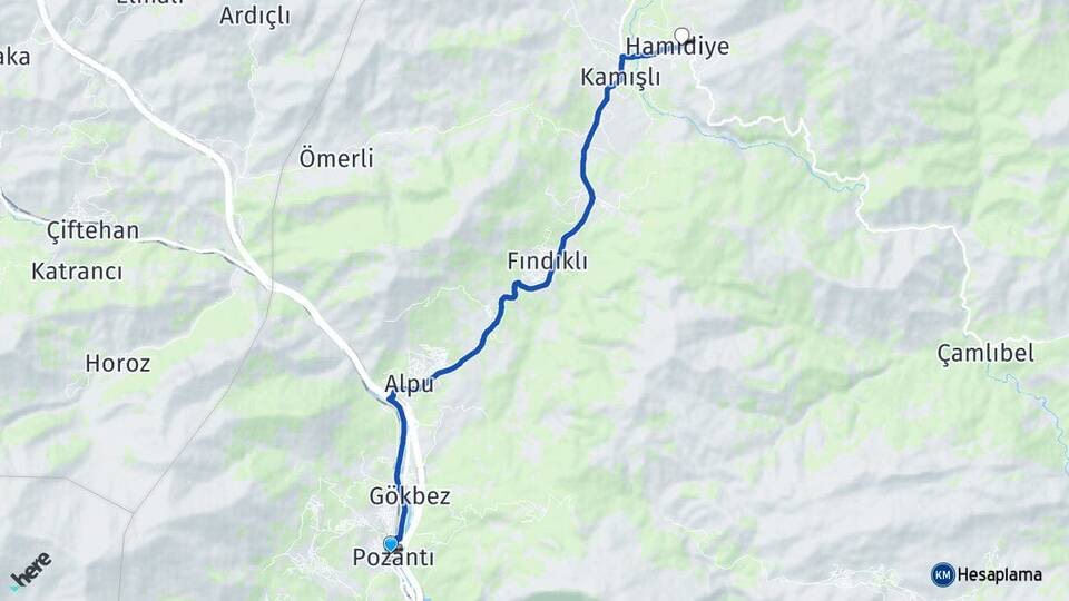 Adana Pozantı Hamidiye Pozantı Arası Kaç Km - Yol Haritası