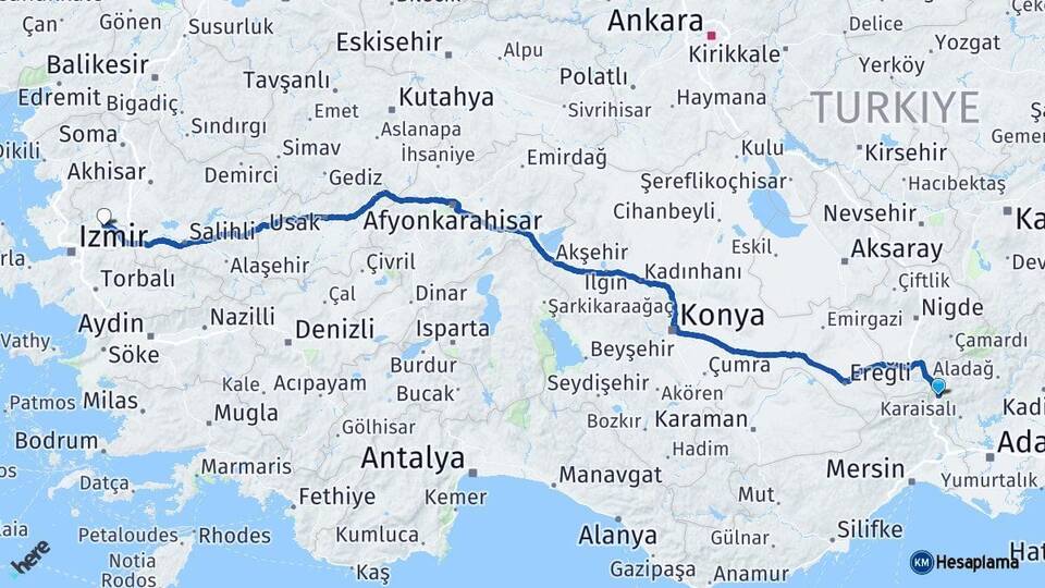 Adana Pozantı Manisa Arası Kaç Km - Yol Haritası
