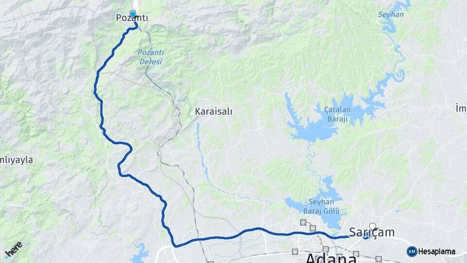Adana Pozantı Sarıçam Arası Kaç Km - Yol Haritası