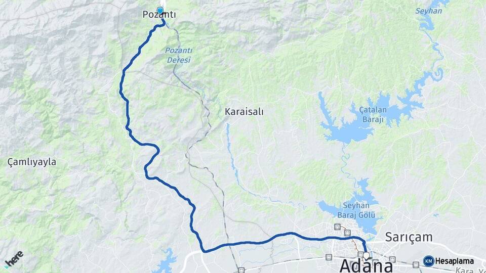 Adana Pozantı Seyhan Arası Kaç Km - Yol Haritası