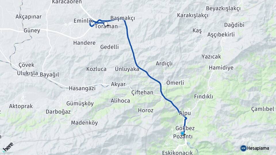 Adana Pozantı Toraman Ulukışla Niğde Arası Kaç Km - Yol Haritası