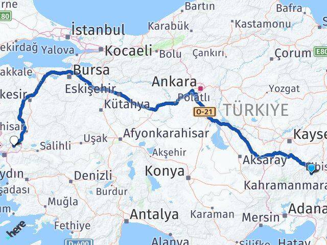 Adana Saimbeyli Manisa Arası Kaç Km - Yol Haritası