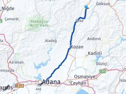 Adana Saimbeyli Seyhan Arası Kaç Km - Yol Haritası