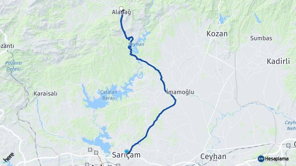 Adana Sarıçam Aladağ Arası Kaç Km - Yol Haritası