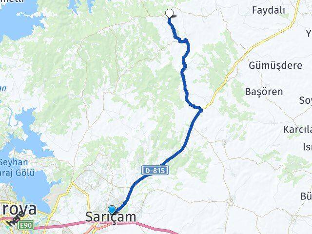 Adana Sarıçam Boztepe Sarıçam Arası Kaç Km - Yol Haritası