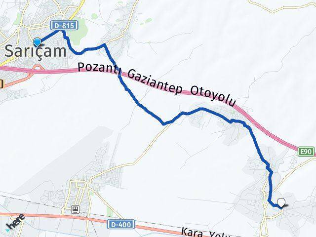 Adana Sarıçam Dağcı Sarıçam Arası Kaç Km - Yol Haritası