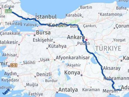 Adana Sarıçam Kırklareli Arası Kaç Km - Yol Haritası