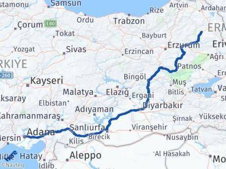 Adana Selim Kars Arası Kaç Km - Yol Haritası