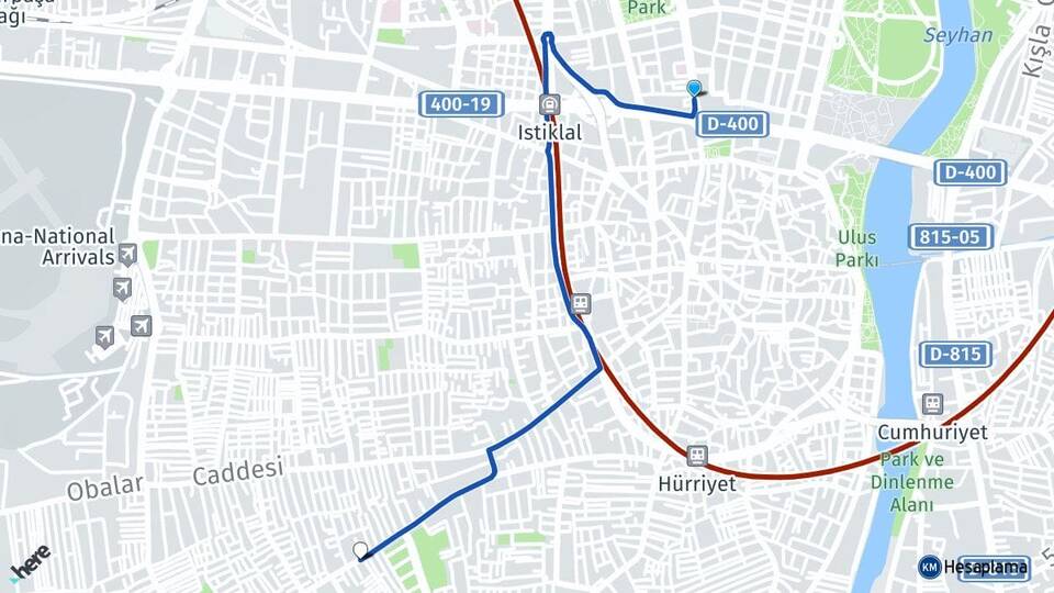 Adana Seyhan Dağlıoğlu Seyhan Arası Kaç Km - Yol Haritası