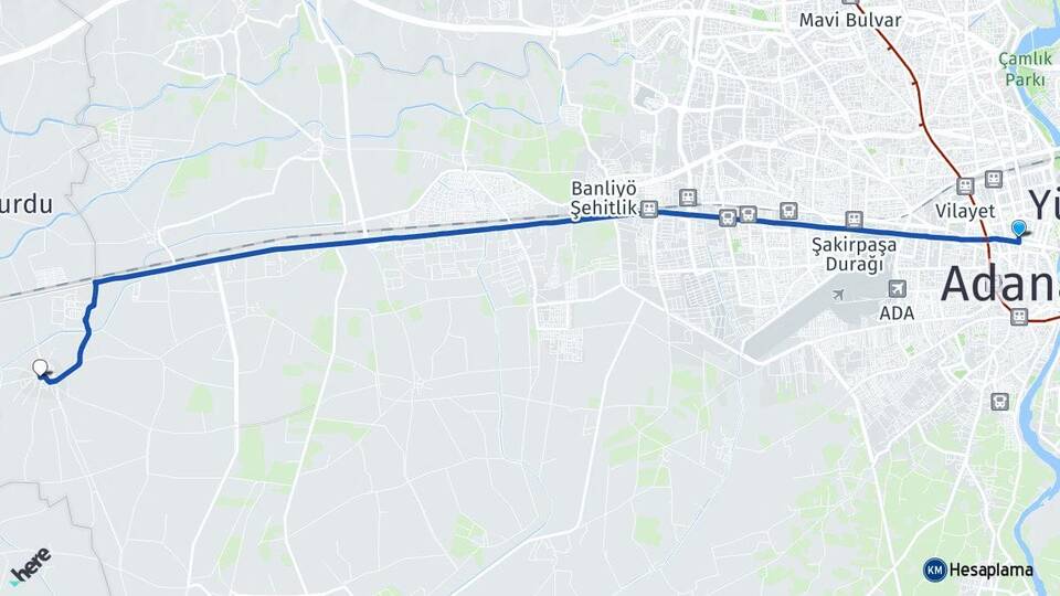 Adana Seyhan Gökçeler Seyhan Arası Kaç Km - Yol Haritası