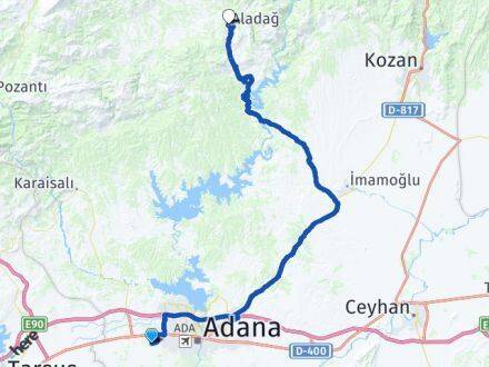 Adana Seyhan Sarıhamzalı Aladağ Arası Kaç Km - Yol Haritası