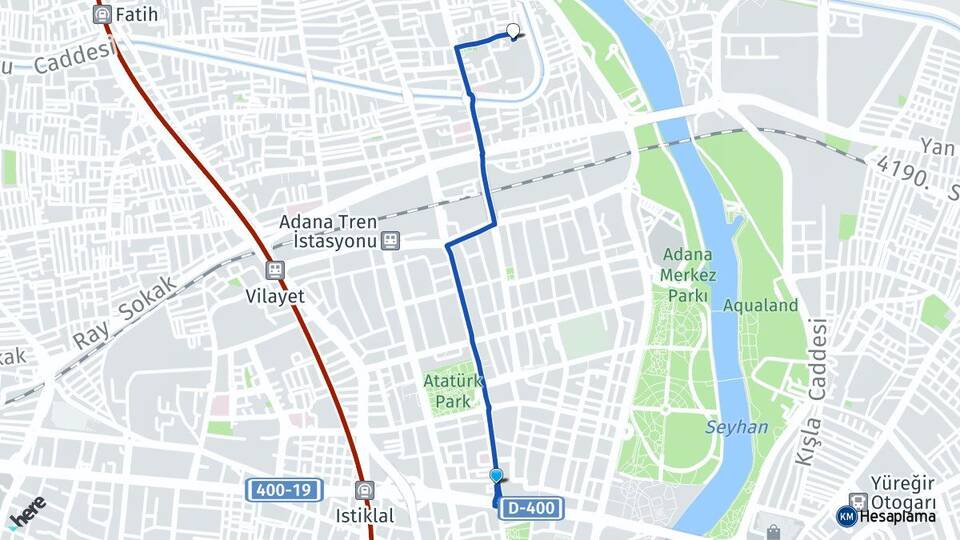 Adana Seyhan Ziyapaşa Seyhan Arası Kaç Km - Yol Haritası