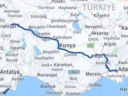 Adana Sinanpaşa Afyonkarahisar Arası Kaç Km - Yol Haritası