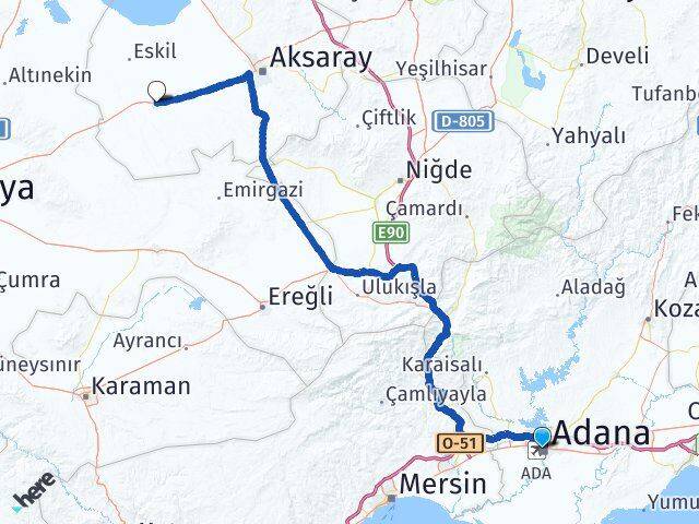Adana Sultanhanı Aksaray Arası Kaç Km - Yol Haritası